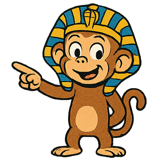 Scribbles the monkey mascot looking ready for action