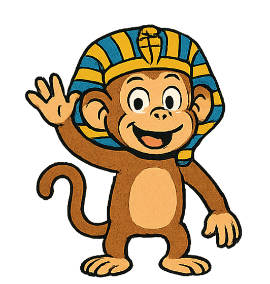 Scribbles the monkey mascot waving