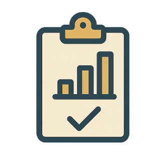 Icon representing report writing